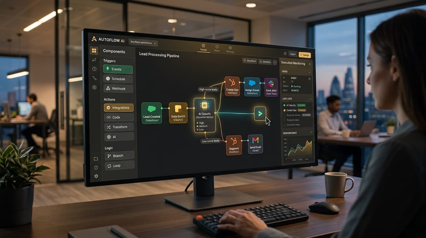 StepUp Automate workflow builder concept